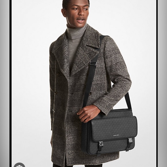 MICHAEL Michael Kors Handbags - Michael Kors Cooper Logo Messenger Bag, Black/Gray, Men’s Briefcase.